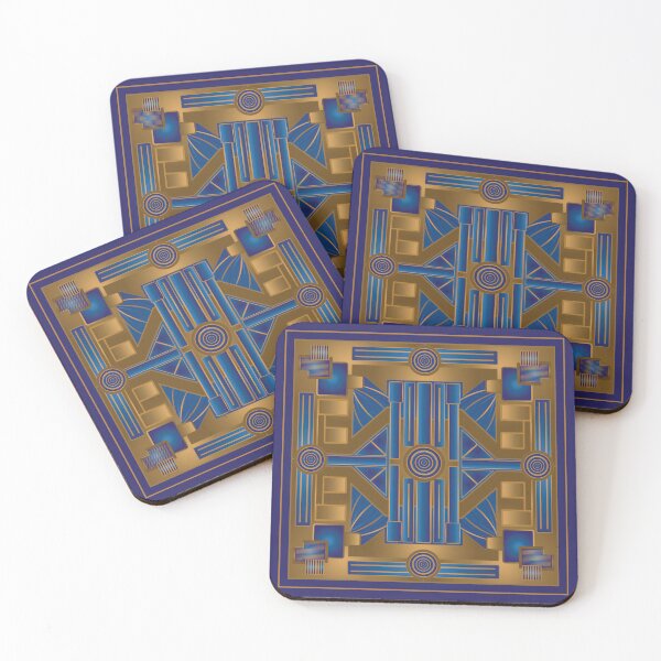 Item preview, 1920's Art Deco Blue and Bronze Panel designed and sold by Chele Martines.