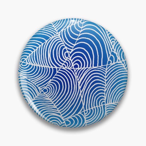 Aperçu de l'œuvre Symphonie concrète - Doodle cercle bleu et blanc créée et vendue par TandBB.
