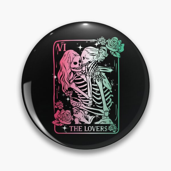 Item preview, The Lovers Tarot Card Funny Abrosexual Kissing Skeletons Occult Goth Gothic Costume a LGBTQ Valentines designed and sold by ARTsPlural.