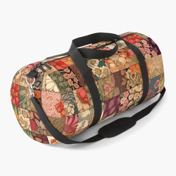 Item preview, Vintage Patchwork Flower Quilt with Floral and Berry Motives designed and sold by Alcyonian.