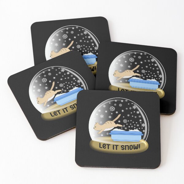 Artikelvorschau, Let It Snow Holidays Schneekugel Katzentoilette Kitty Cat entworfen und verkauft von PeachesMommy.