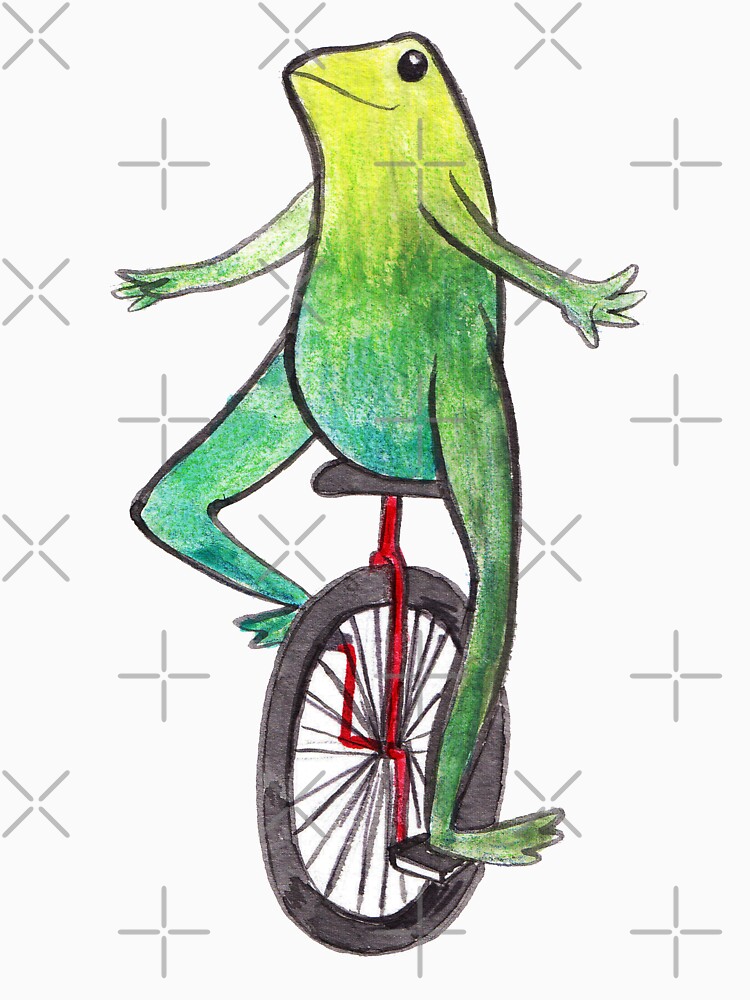 Dat Boi Watercolor Unicycle Frog T Shirt By Saradaboru Redbubble