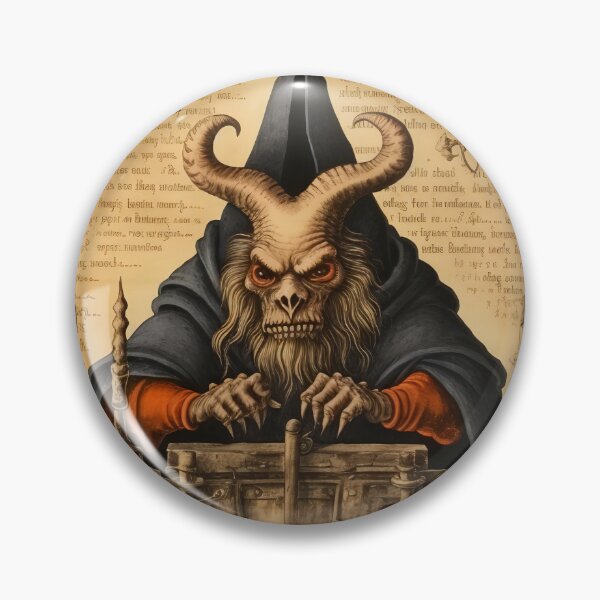 Item preview, Grumpy Baphomet as the Master Alchemist: Medieval Style Art Print designed and sold by Alcyonian.