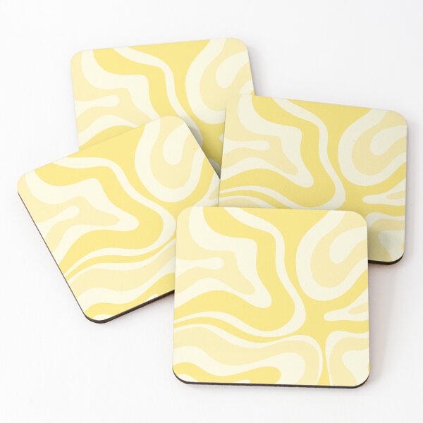 Item preview, Modern Retro Liquid Swirl Abstract Pattern in Pastel Yellow Tones designed and sold by kierkegaard.
