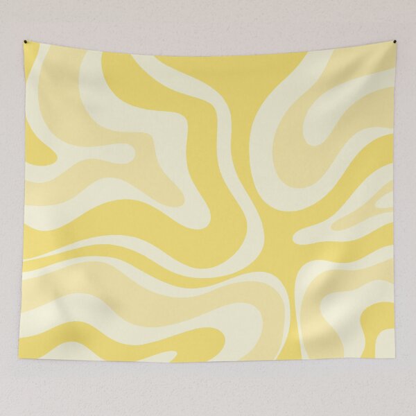 Item preview, Modern Retro Liquid Swirl Abstract Pattern in Pastel Yellow Tones designed and sold by kierkegaard.