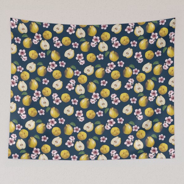 Item preview, Yellow quince on a dark background designed and sold by Natalia Ruzhyna.