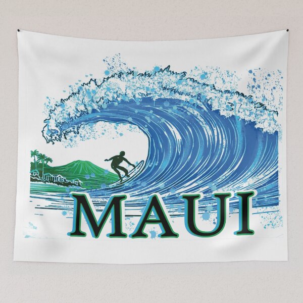 Item preview, Retro Vintage Big Wave Maui Surfing  designed and sold by sunnthreads.