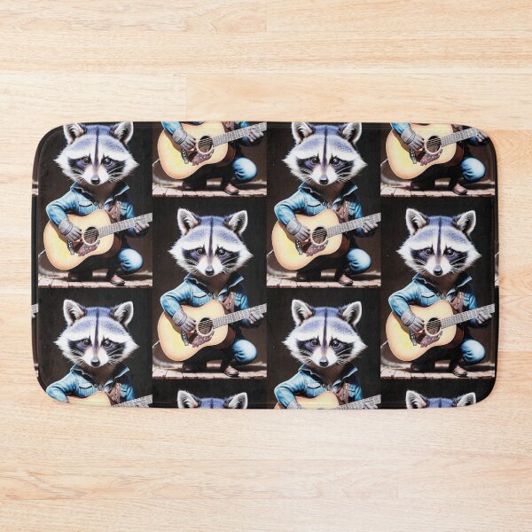 Item preview, a cool raccoon playing guitar designed and sold by Pelzi100.