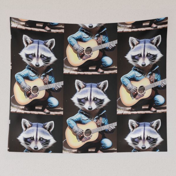 Item preview, a cool raccoon playing guitar designed and sold by Pelzi100.
