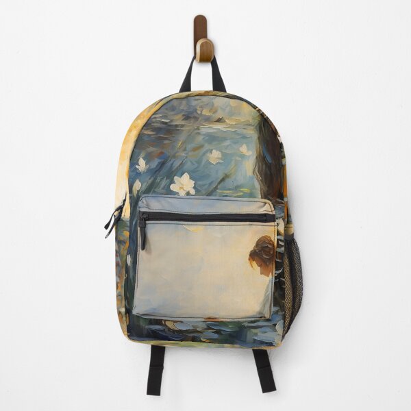 Item preview, Impressionist Woman standing in a Pond with Flowers designed and sold by dcrc.