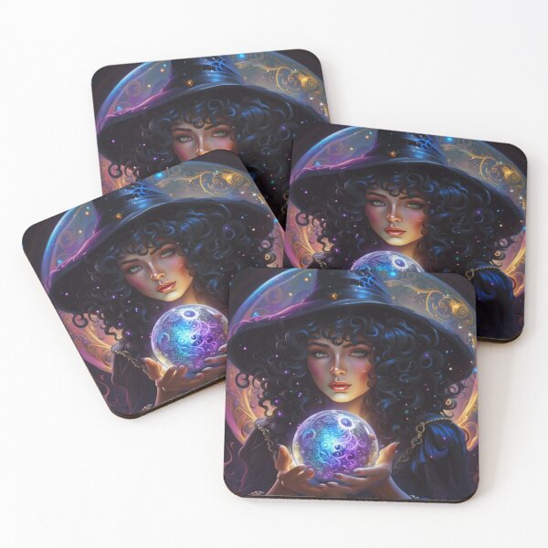 Item preview, Young Beautiful Sexy Witch Holding Crystal Ball designed and sold by WearWolfDesigns.