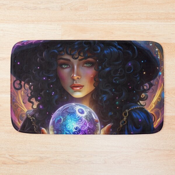 Item preview, Young Beautiful Sexy Witch Holding Crystal Ball designed and sold by WearWolfDesigns.