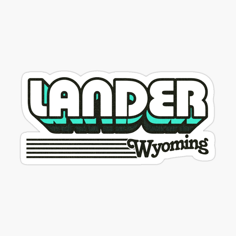 Lander, Wyoming | Retro Stripes Sticker