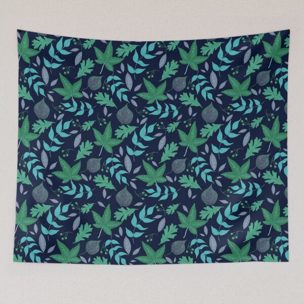 Item preview, Autumn Vibes Green on Blue designed and sold by Sylvia Schippers.