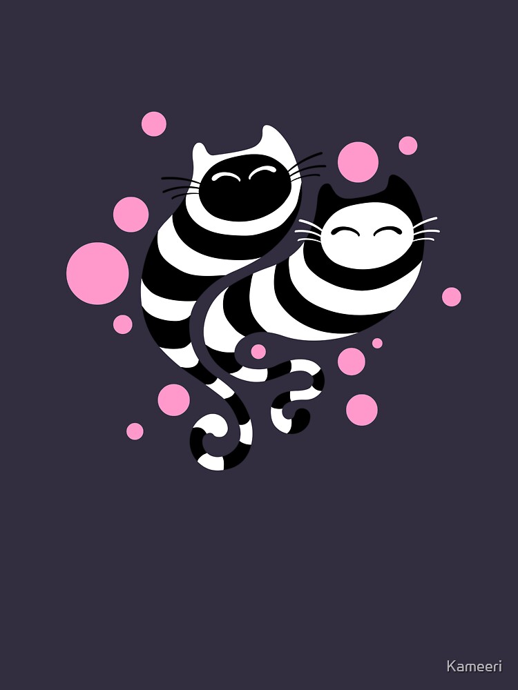Striped ghost cats Pink by Kameeri