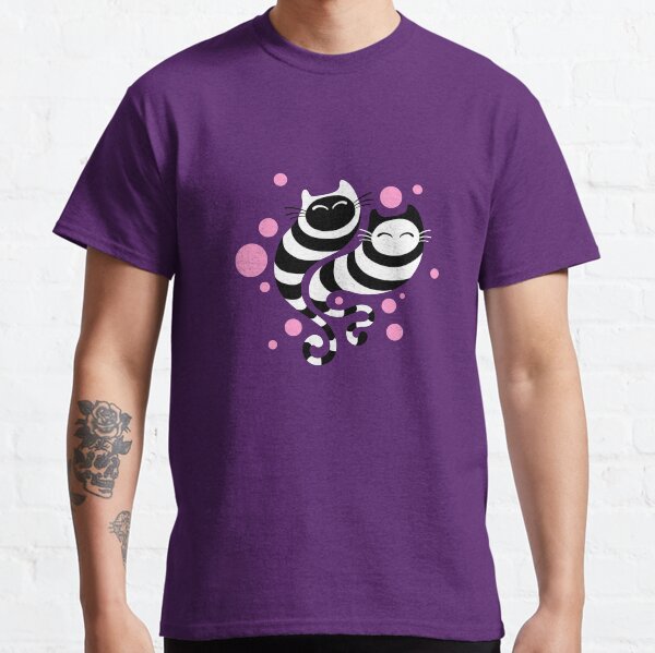 Striped ghost cats Pink Classic T-Shirt