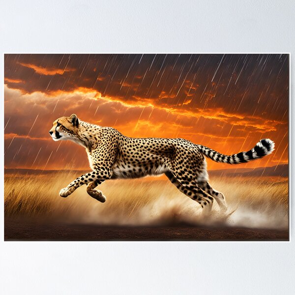 Item preview, Cheetah In The Rain Wall Art designed and sold by Rell1970.
