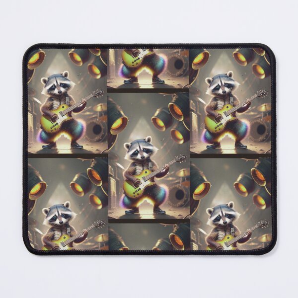 Item preview, a cool raccoon playing guitar designed and sold by Pelzi100.