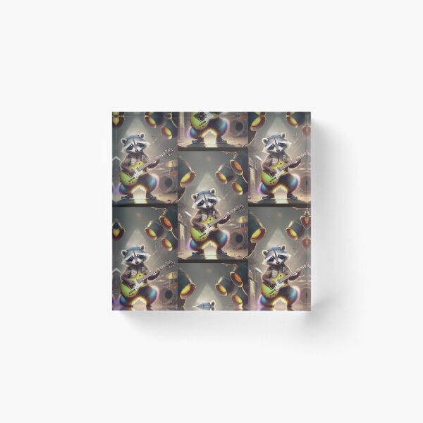 Item preview, a cool raccoon playing guitar designed and sold by Pelzi100.