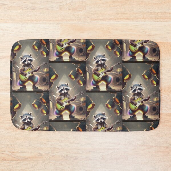 Item preview, a cool raccoon playing guitar designed and sold by Pelzi100.