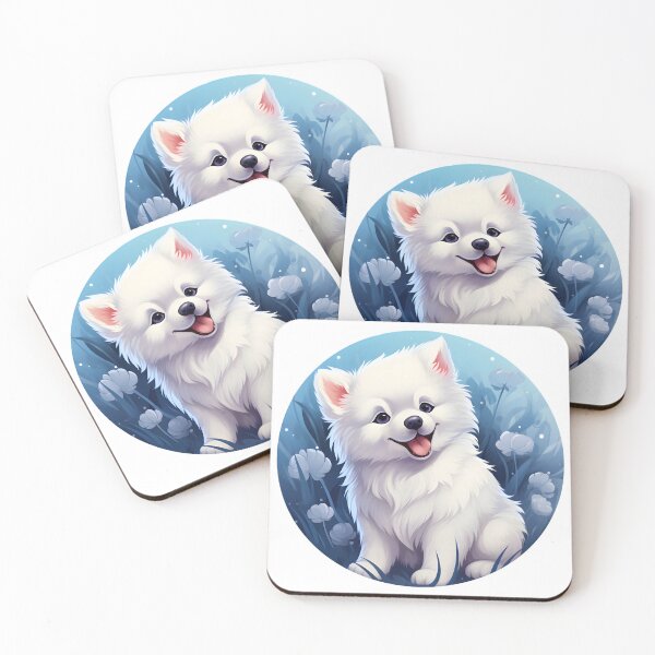 Item preview, Charming Samoyed Dog Illustration - Cute and Playful Animal Art designed and sold by Moo7shop.