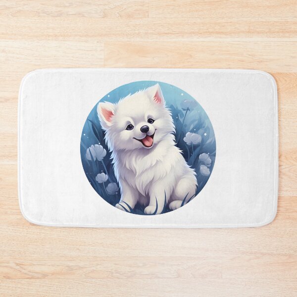 Item preview, Charming Samoyed Dog Illustration - Cute and Playful Animal Art designed and sold by Moo7shop.