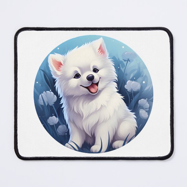 Item preview, Charming Samoyed Dog Illustration - Cute and Playful Animal Art designed and sold by Moo7shop.