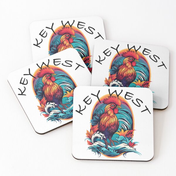 Item preview, Key West Rooster Design, with Black Lettering designed and sold by VelvetRoom.