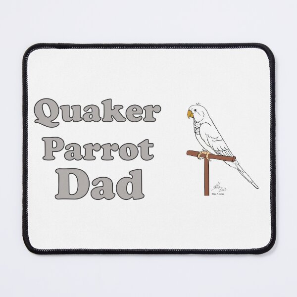 Item preview, White Quaker Parrot Dad -- Oscar Jones designed and sold by Laughing Parrot Studio.