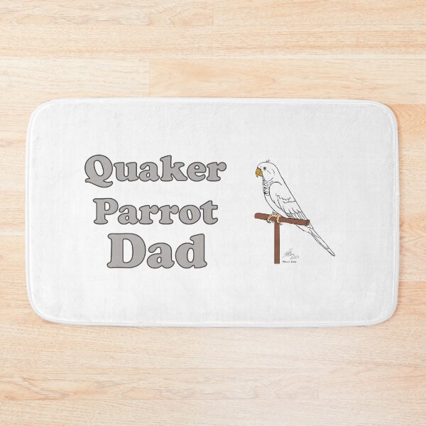 Item preview, White Quaker Parrot Dad -- Oscar Jones designed and sold by Laughing Parrot Studio.