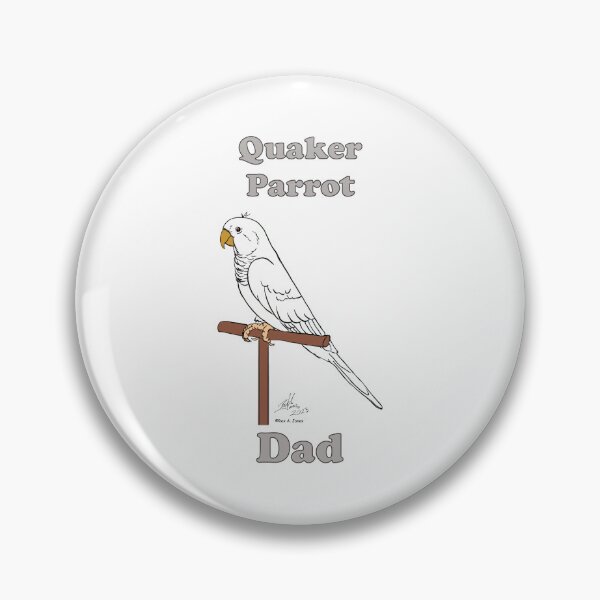 Item preview, White Quaker Parrot Dad -- Oscar Jones designed and sold by Laughing Parrot Studio.
