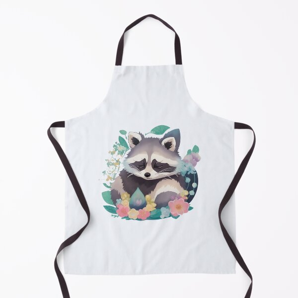 Item preview, Cute racoon sleeping in flowers designed and sold by BacalhanzZz.