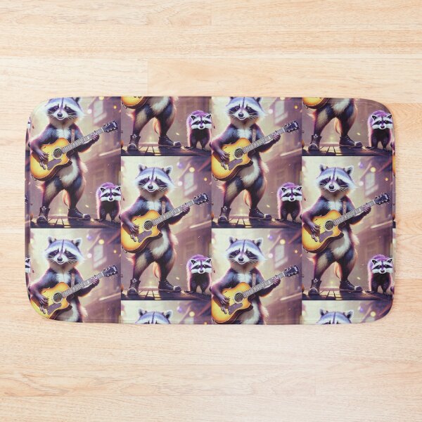 Item preview, a cool raccoon playing guitar for his pet raccoon designed and sold by Pelzi100.
