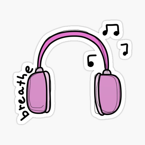 Pretty Pink Headphones with Daisies Sticker for Sale by tiggo