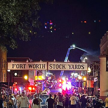 "Fort Worth Stockyards at night" Sticker for Sale by Designast Redbubble