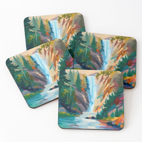 Item preview, Waterfall and river in Pine Forested Gorge designed and sold by George Hutton Hunter.