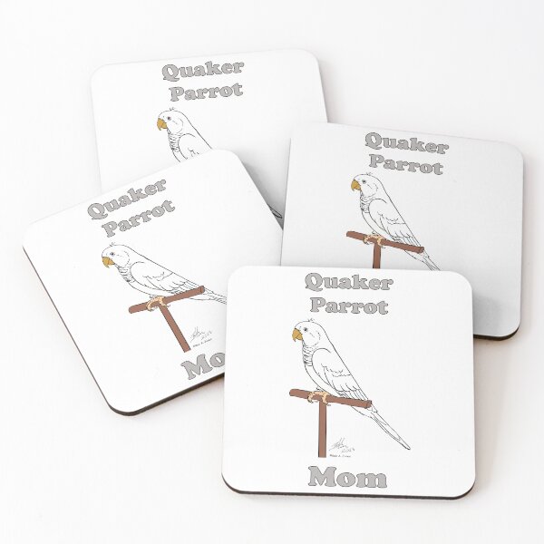 Item preview, White Quaker Parrot Mom -- Oscar Jones designed and sold by Laughing Parrot Studio.