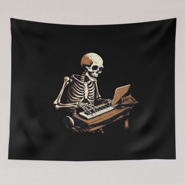 Item preview, Skeleton Playing The Keyboard designed and sold by ArtPixelHub.
