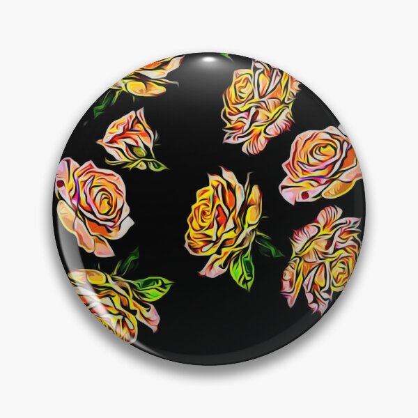 Item preview, Artistic painted tea roses on a black background designed and sold by FlowerandDesing.