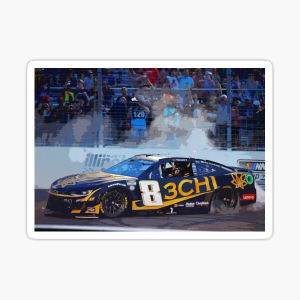 Kyle Busch celebrating victory by making donuts Sticker