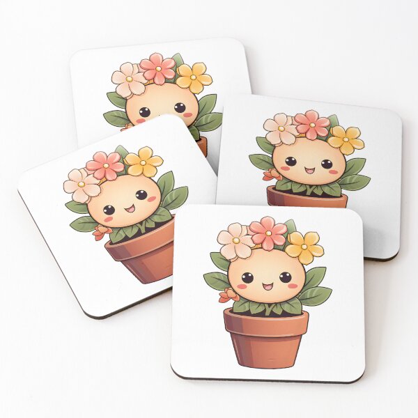 Item preview, Charming Kawaii Flower Pot Illustration - Cute and Colorful Plant Art designed and sold by Moo7shop.