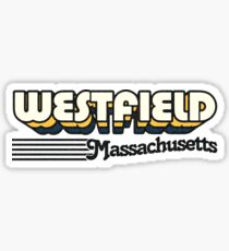 Westfield, Massachusetts | Retro Stripes Sticker