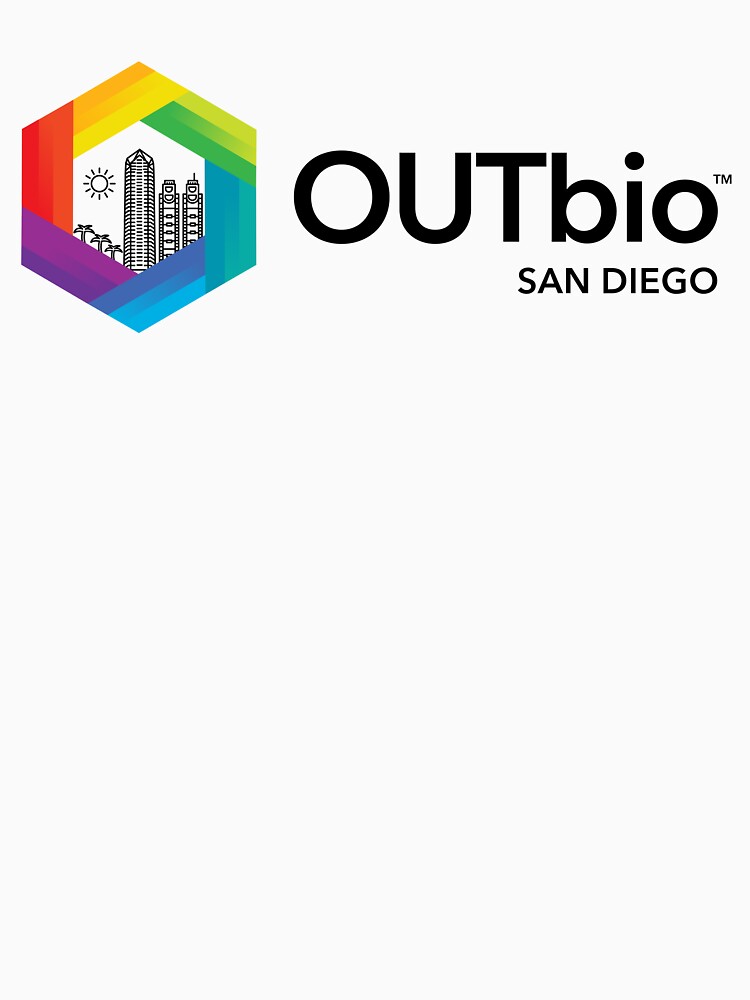 OUTbio San Diego Rainbow Logo with Horizontal Black Text Pullover Hoodie  for Sale by OUTbioSanDiego