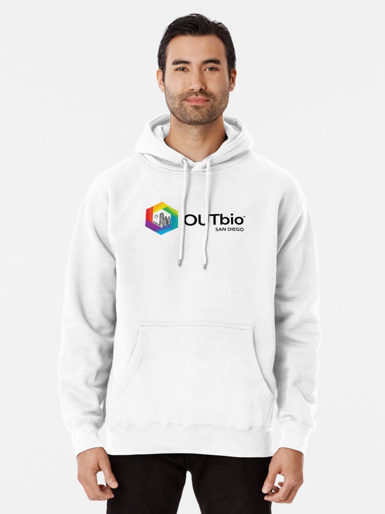 OUTbio San Diego Rainbow Logo with Horizontal Black Text Pullover Hoodie  for Sale by OUTbioSanDiego