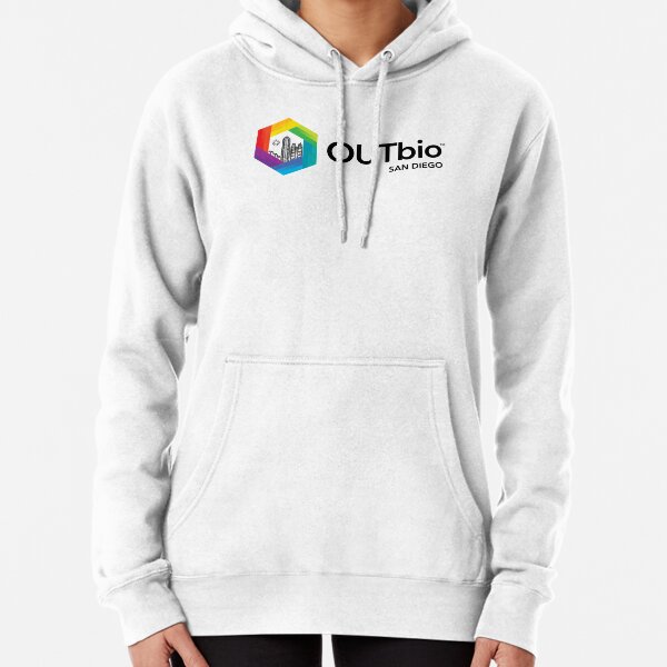 OUTbio San Diego Rainbow Logo with Horizontal Black Text Pullover Hoodie  for Sale by OUTbioSanDiego