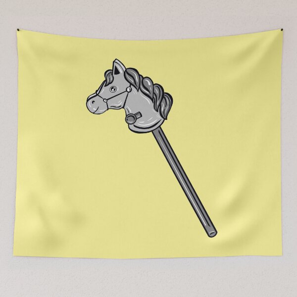 Item preview, Black And White Stick Horse With Yellow Background  designed and sold by missmann.