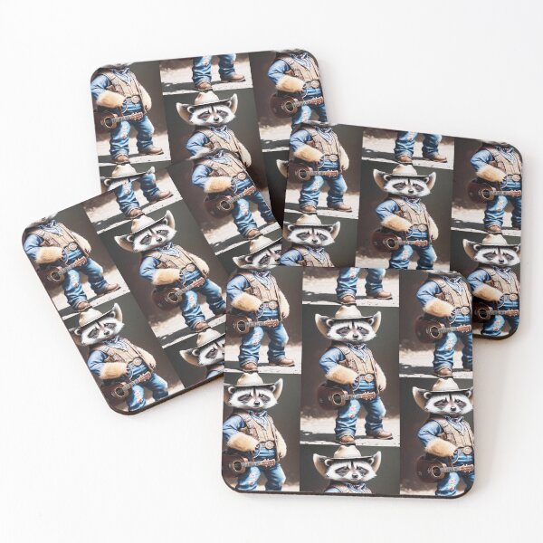 Item preview, a cool cowboy raccoon playing guitar guitar  designed and sold by Pelzi100.