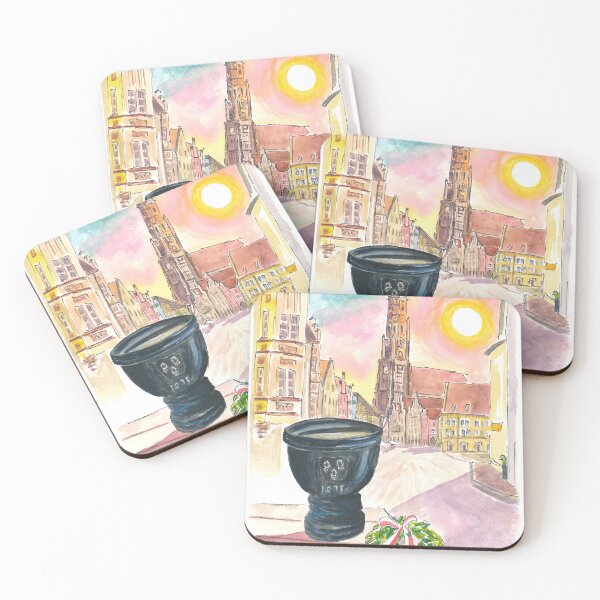 Item preview, Landshut Humpen with a view of the decorated old town in the morning designed and sold by artshop77.