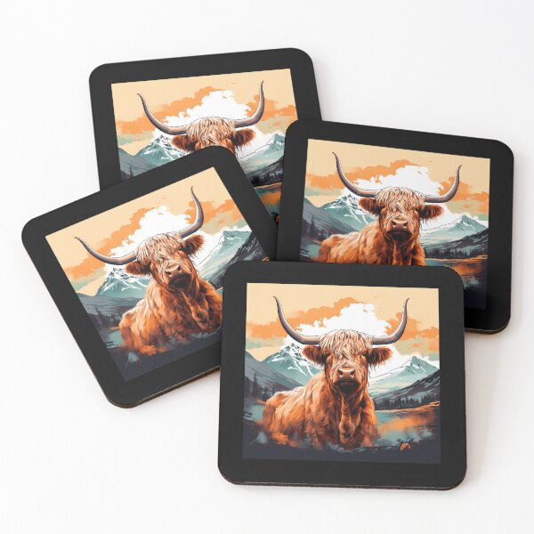 Item preview, Dreamy Highland Cow: Synthwave Impressionism designed and sold by anass002.