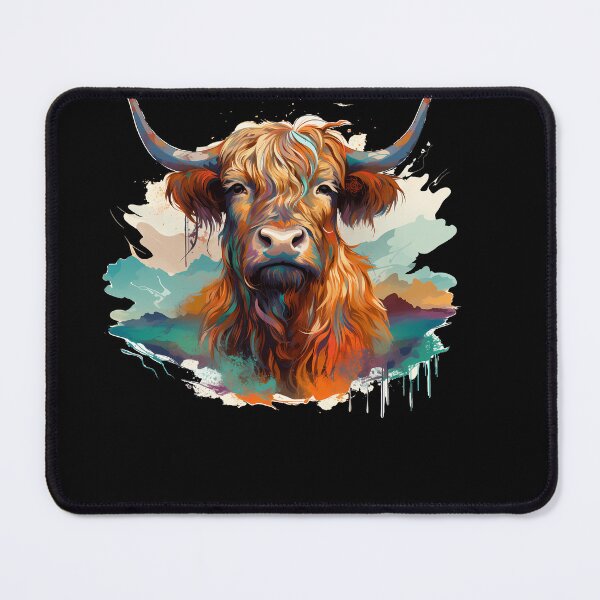 Item preview, Dreamy Highland Cow: Synthwave Impressionism designed and sold by anass002.